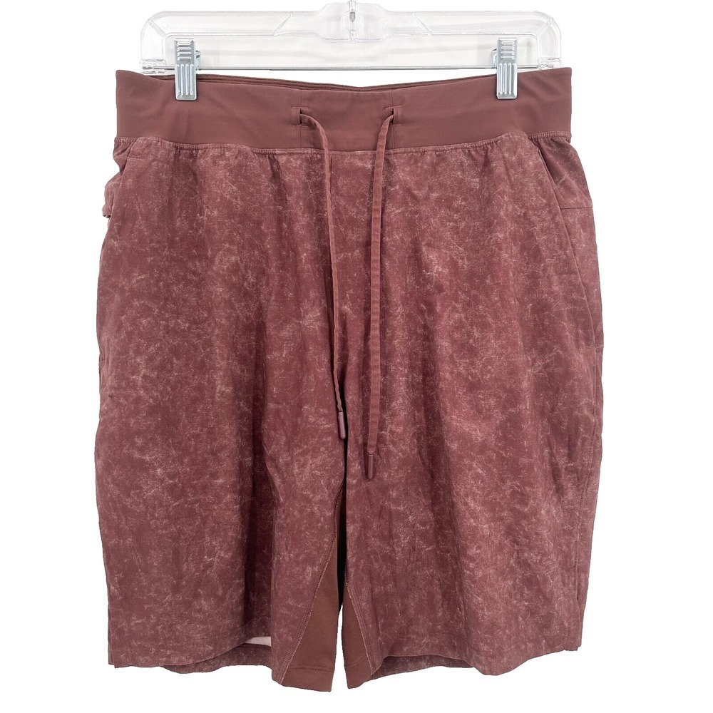 LULULEMON Men's Sz M T.H.E. Short 9" with Liner in Gravel Dust Brown Earth Multi